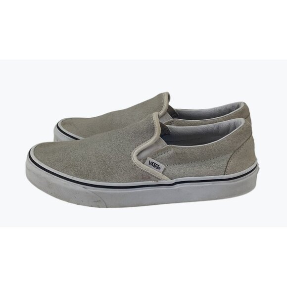 Vans Mens Suede Slip-On Sneakers Size Womens 9, Mens 7.5 Beige - Picture 4 of 7